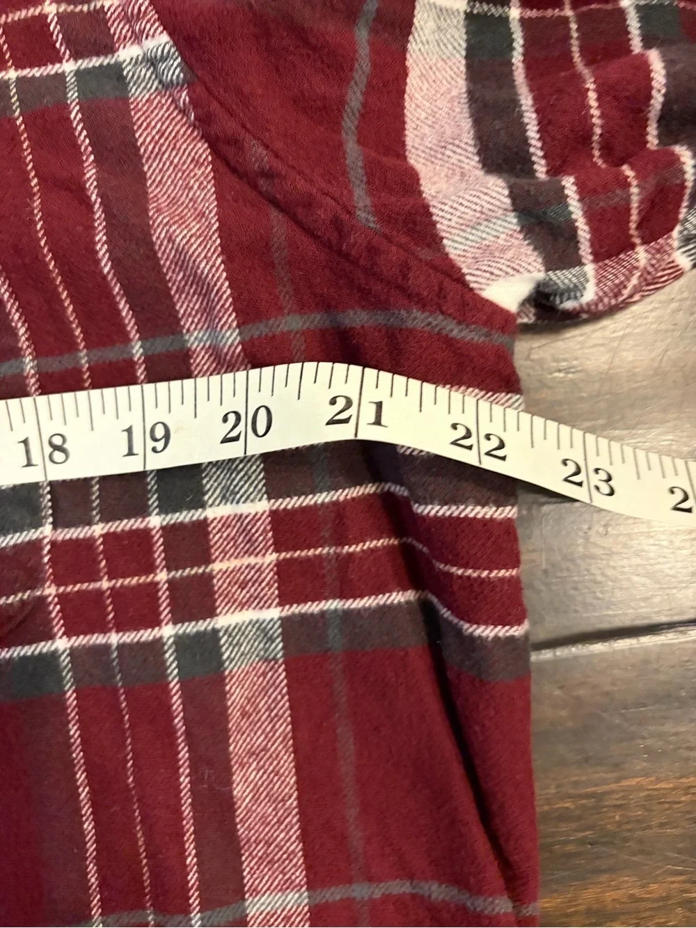 American Eagle Outfitters Burgundy and White Plaid Jean-Style Jacket size xl